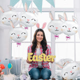 Easter Bunny Head Foil Balloons Set of 6 Rabbit Party Decor Supplies