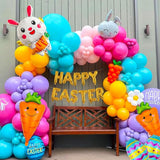 Happy Easter Balloon Set 16 PCS Bunny Carrot Egg Letter Foil Party Decor Supplies