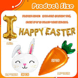 Happy Easter Gold Letter Balloon Set Bunny Carrot Foil Party Decor Supplies