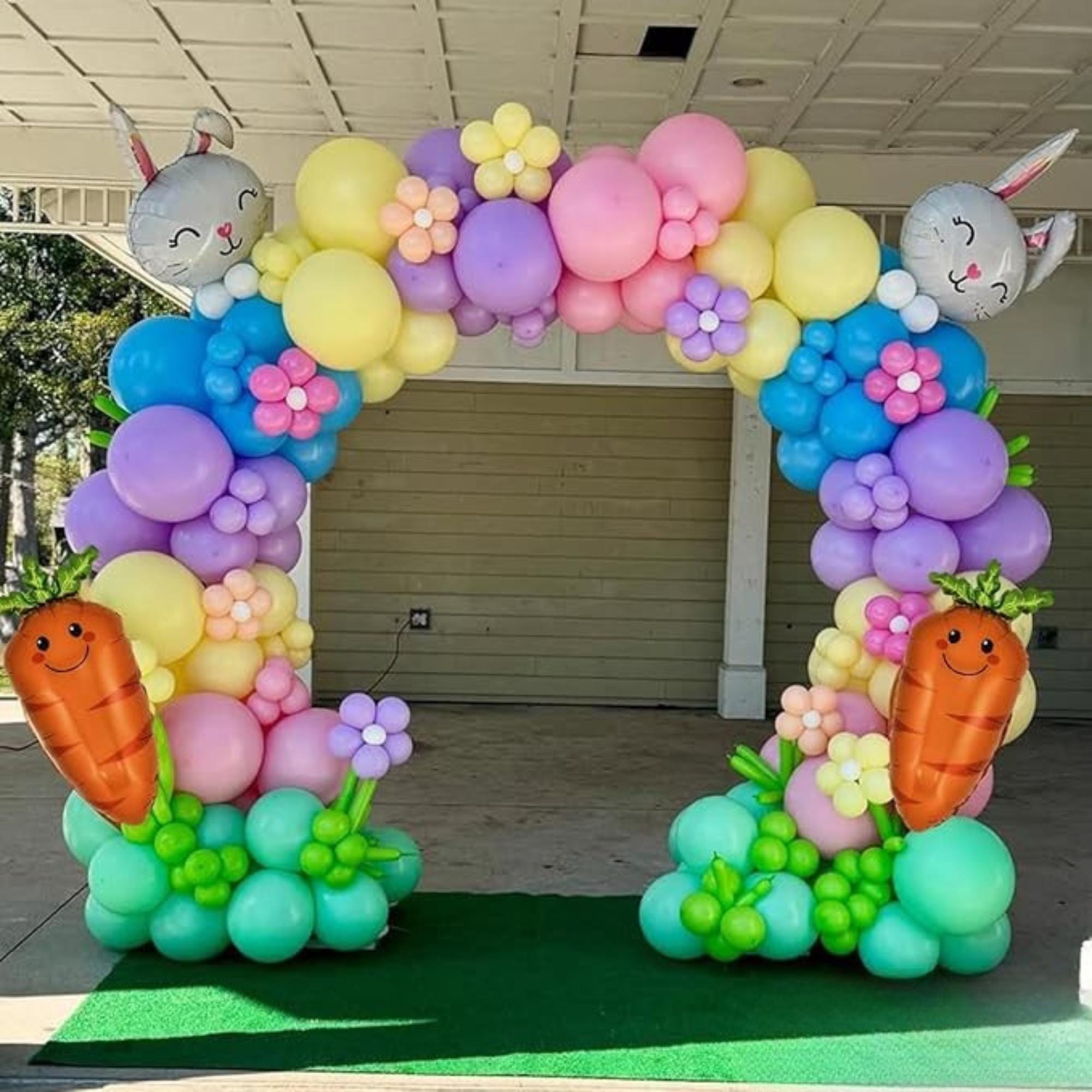 Easter Bunny Foil Balloons Set of 12 Rabbit Carrot Party Decor Supplies