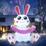Inflatable Easter Bunny Yard Decoration with LED Lights – 3.8 FT Outdoor Garden Decor