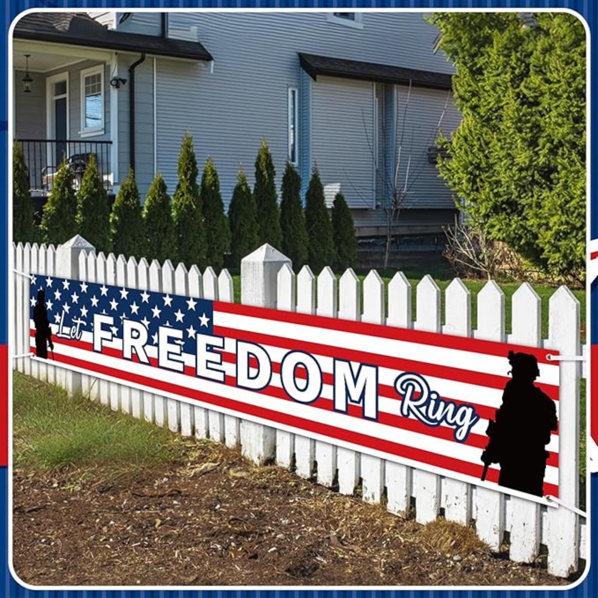 Patriotic Memorial Day Banner USA Anniversary Outdoor Yard Decoration