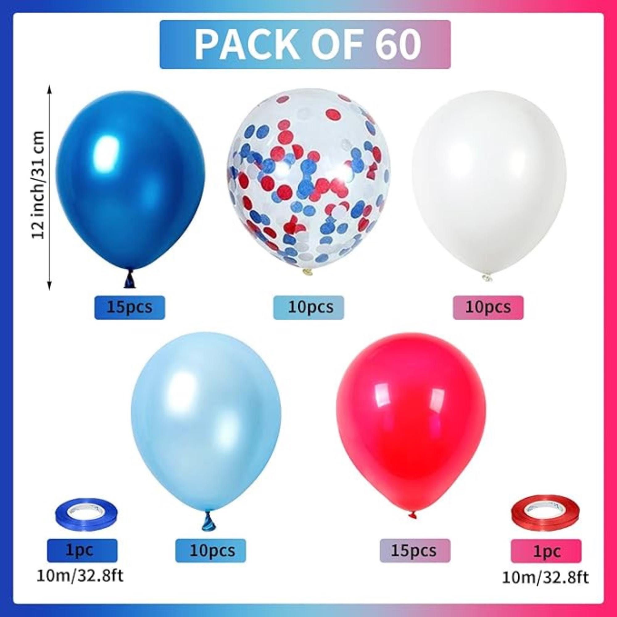 Patriotic Red White Blue Balloon Garland Kit Star Flag Party Decor