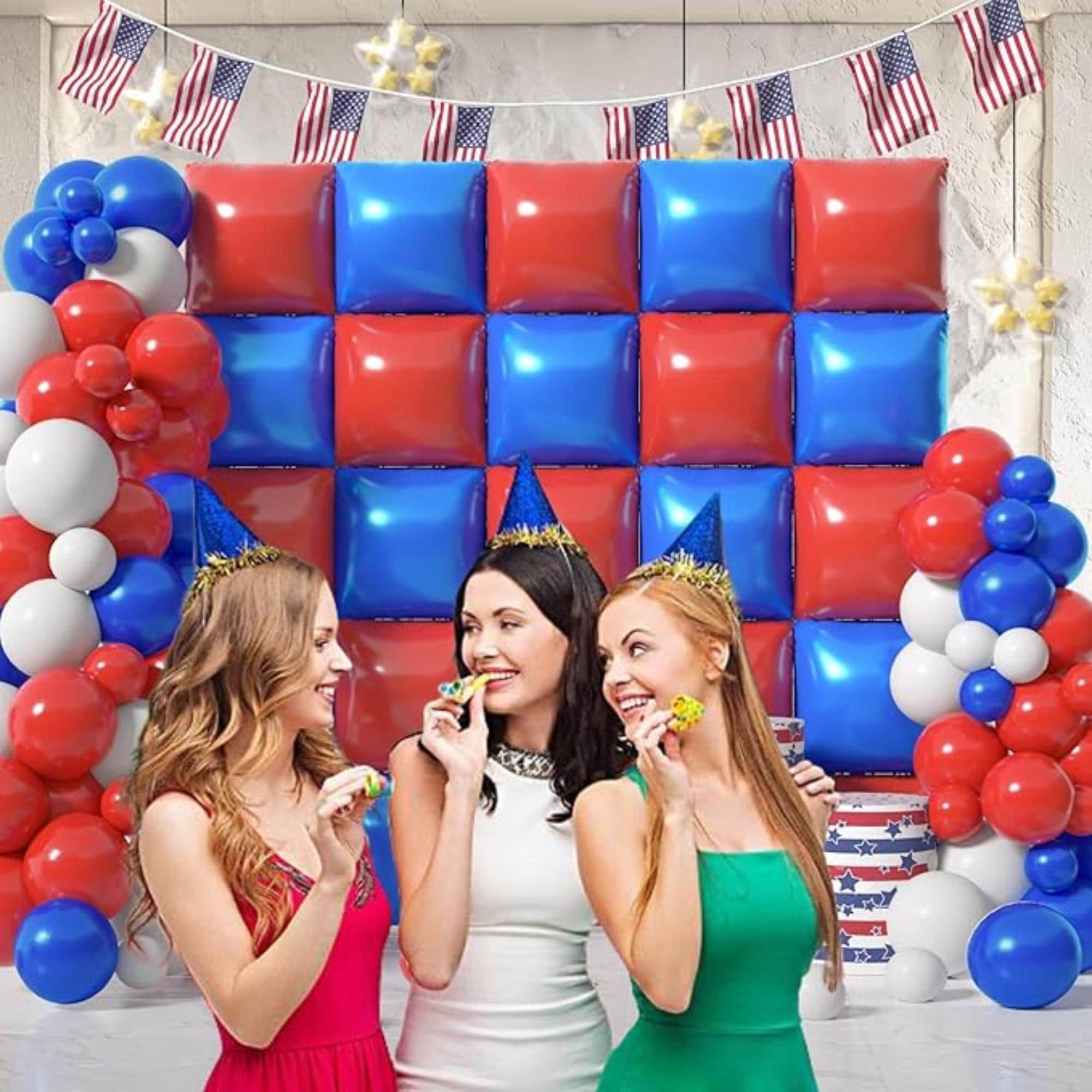 Red Blue White Balloon Arch Garland Kit Patriotic Party Backdrop