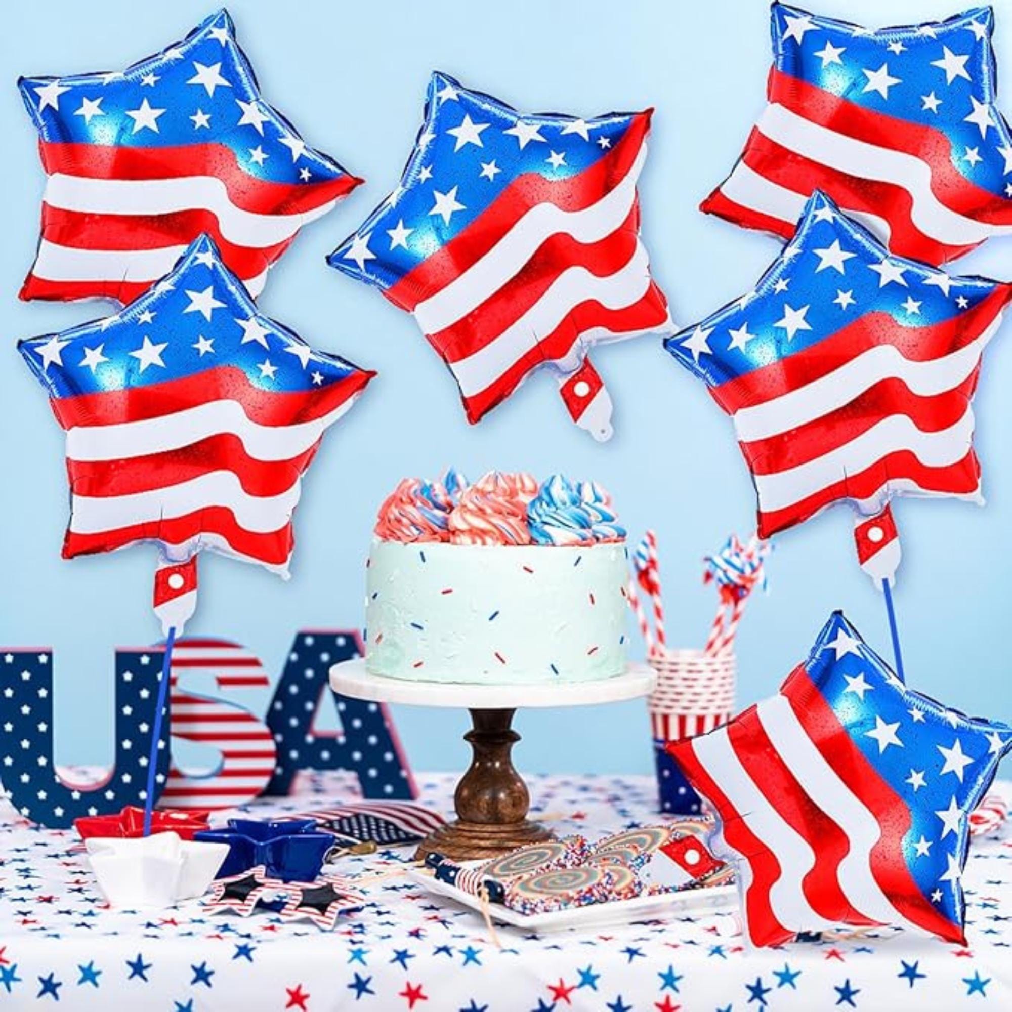 American Flag Star Balloons Red White Blue Patriotic Party Decor