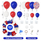 Red White Blue Balloon Garland Arch Kit Mixed Sizes Party Decor