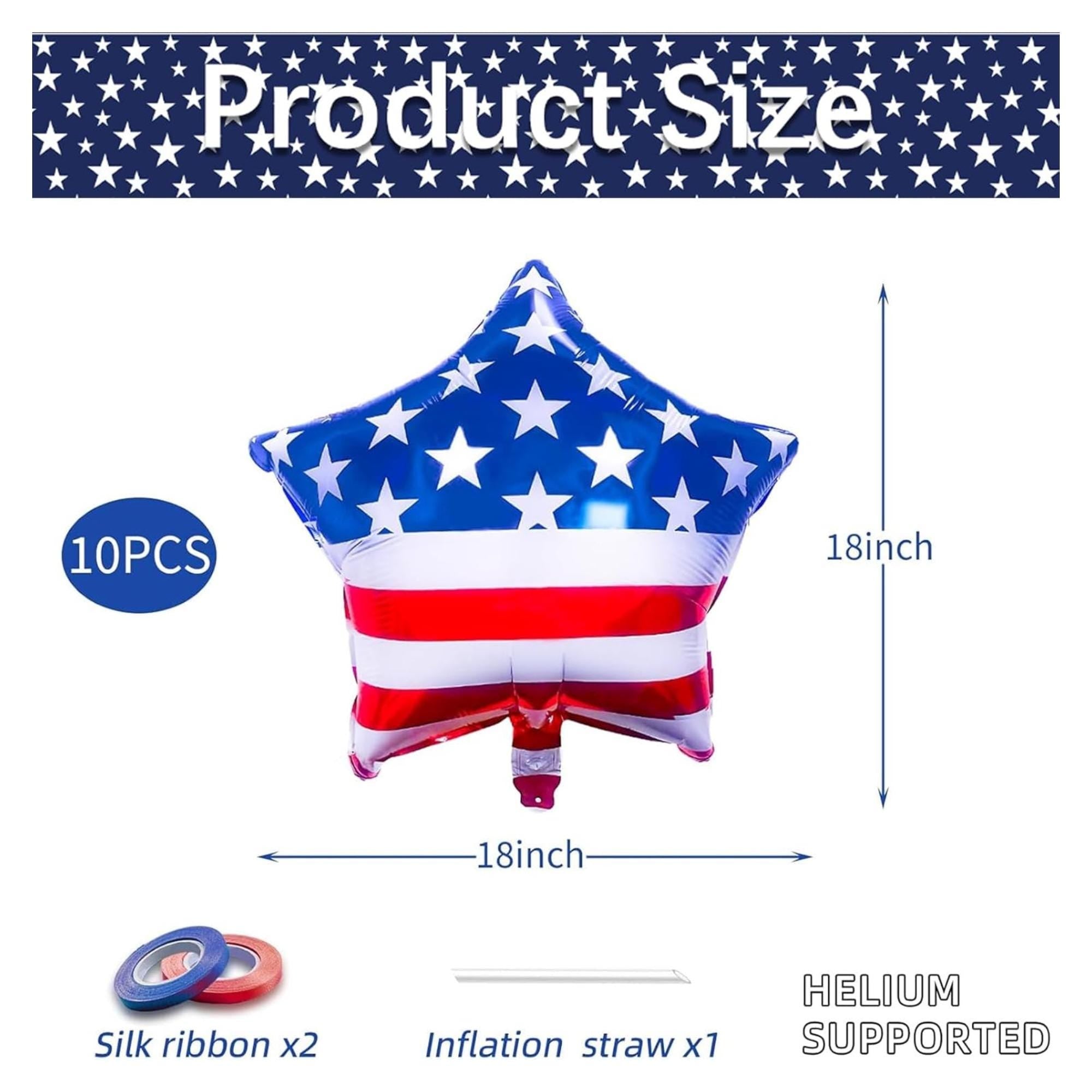 American Flag Star Foil Balloons USA Patriotic Party Decoration