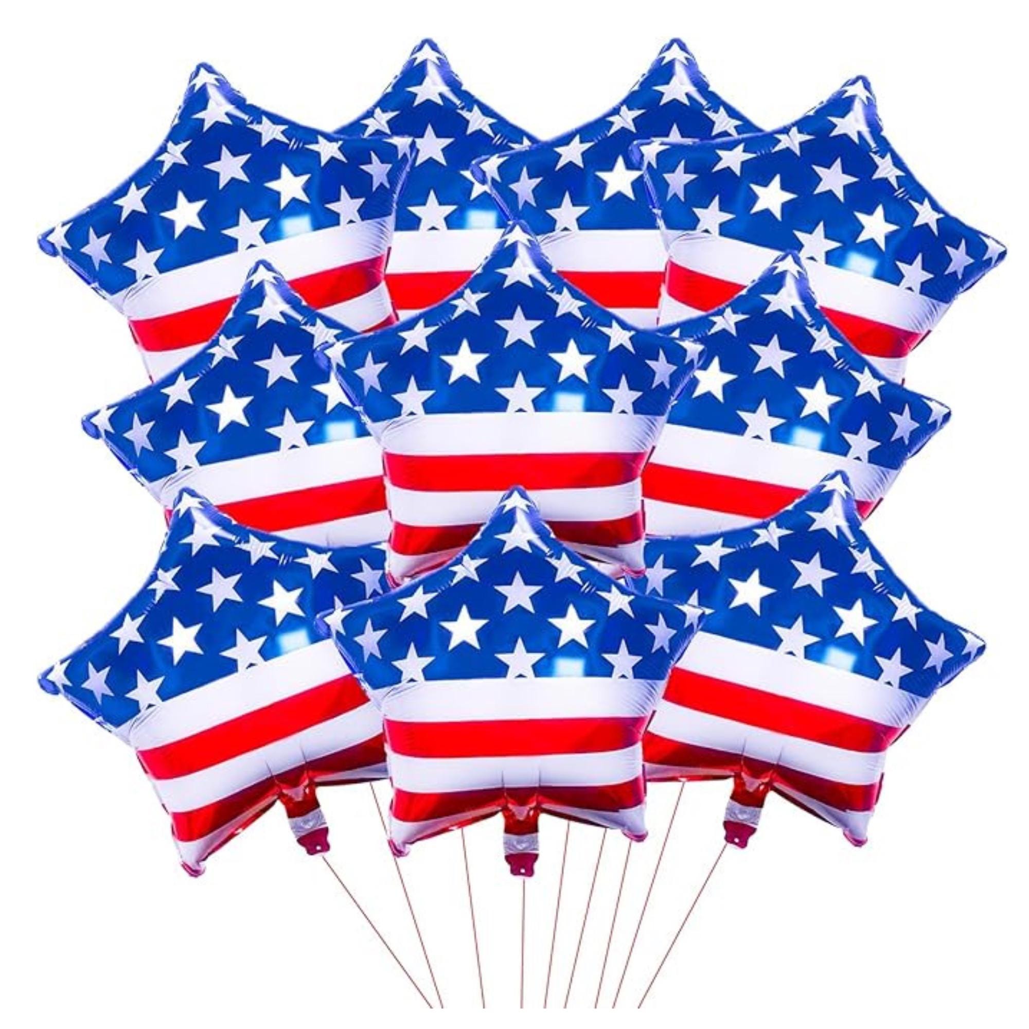 American Flag Star Foil Balloons USA Patriotic Party Decoration