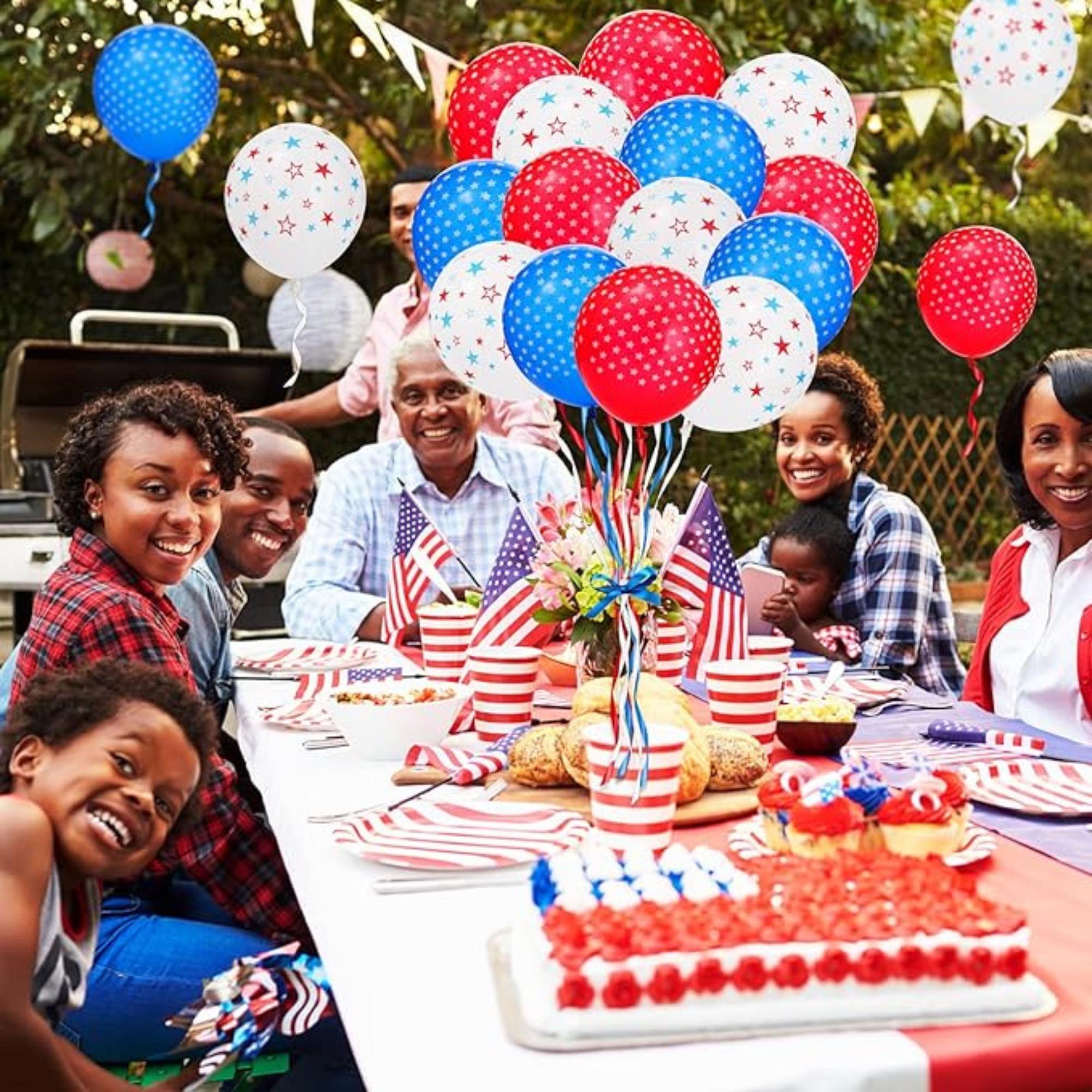 4th July Balloon Set Red White Blue Star Latex Party Decor