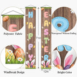 Happy Easter Porch Banners: Reusable Polyester Outdoor Decorations