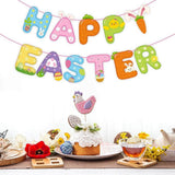 Happy Easter Banner Garland Bunny Egg Chick Carrot Colorful Spring Party Decor Supplies