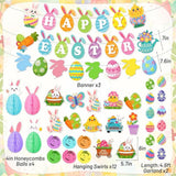 Easter Decorations Set: Bunny, Egg, Honeycomb Garland Party Supplies