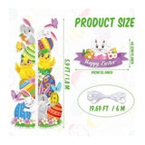 Happy Easter Porch Banners: Bunny, Chick, Egg Door Decor (Set of 3)