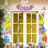 Happy Easter Porch Banners: Bunny, Chick, Egg Door Decor (Set of 3)