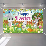 Happy Easter Backdrop Banner 70 x 43 Inch Large Photography Background Party Decor Supplies