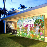 Happy Easter Backdrop Banner 70 x 43 Inch Large Photography Background Party Decor Supplies