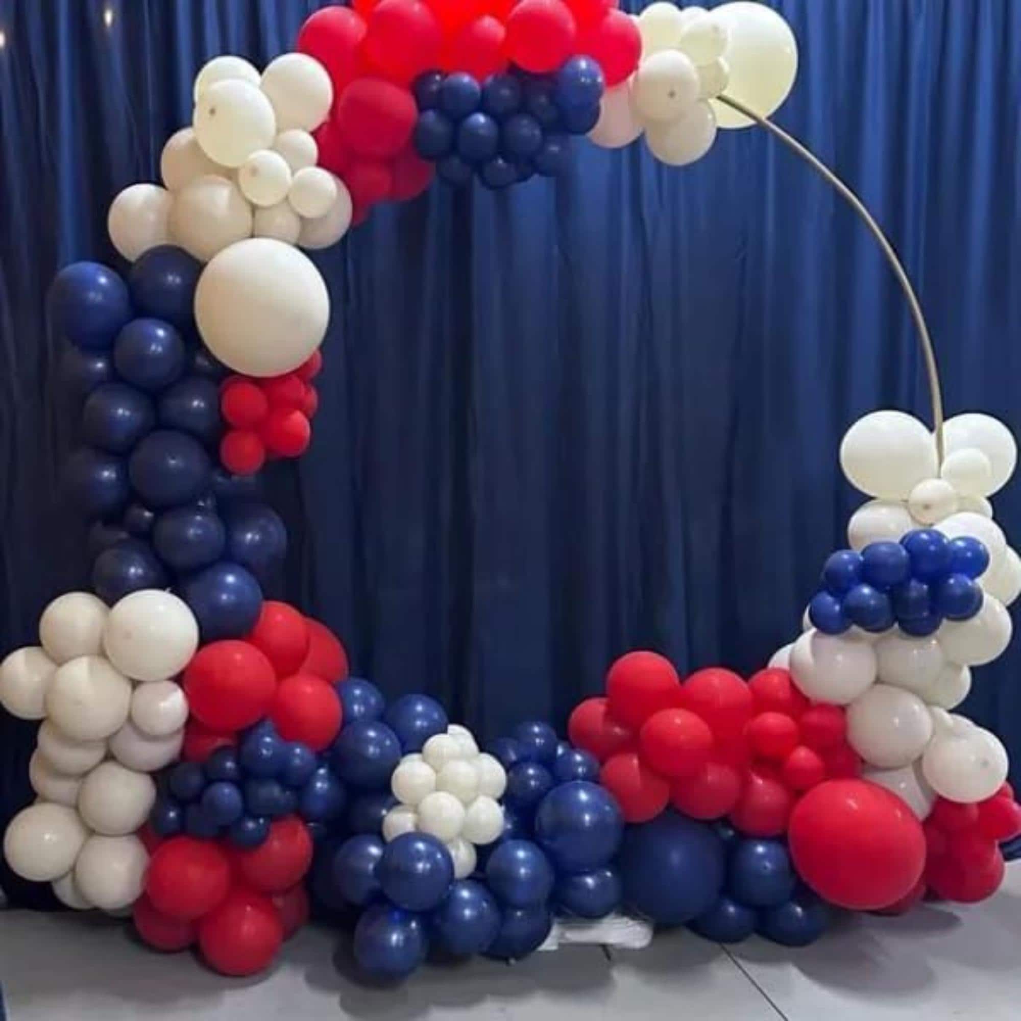 Red White Blue Balloon Arch Kit Double Stuffed Patriotic Decor
