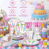 Easter Bunny Carrot Paper Plates and Napkins Set for 24 Guests