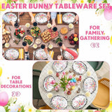 Easter Bunny Party Tableware Set: Buffalo Plaid Plates, Cups, Napkins, Cutlery for 50 Guests
