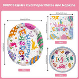 Easter Dinner and Dessert Plates with Napkins – Festive Bunny and Egg Designs