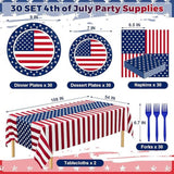 122 Piece Patriotic Party Supplies Set with Plates Napkins Tableware Decor