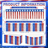 6 Piece Patriotic Fringe Banner and Tinsel Skirt Set for Party Decorations