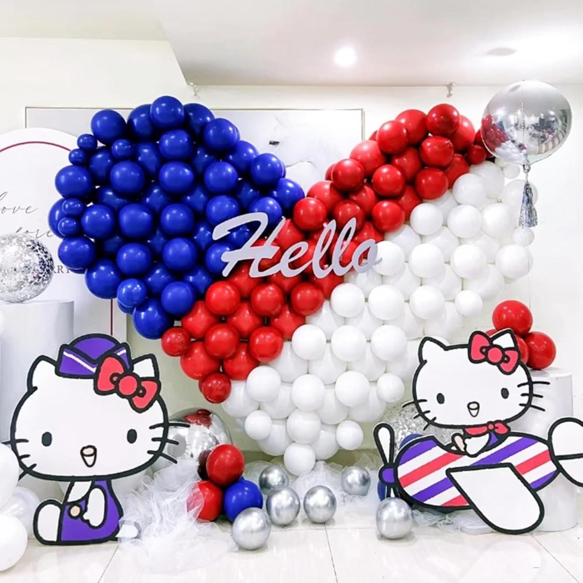 100 Pack Red White Blue Latex Balloons for Patriotic Party Decorations