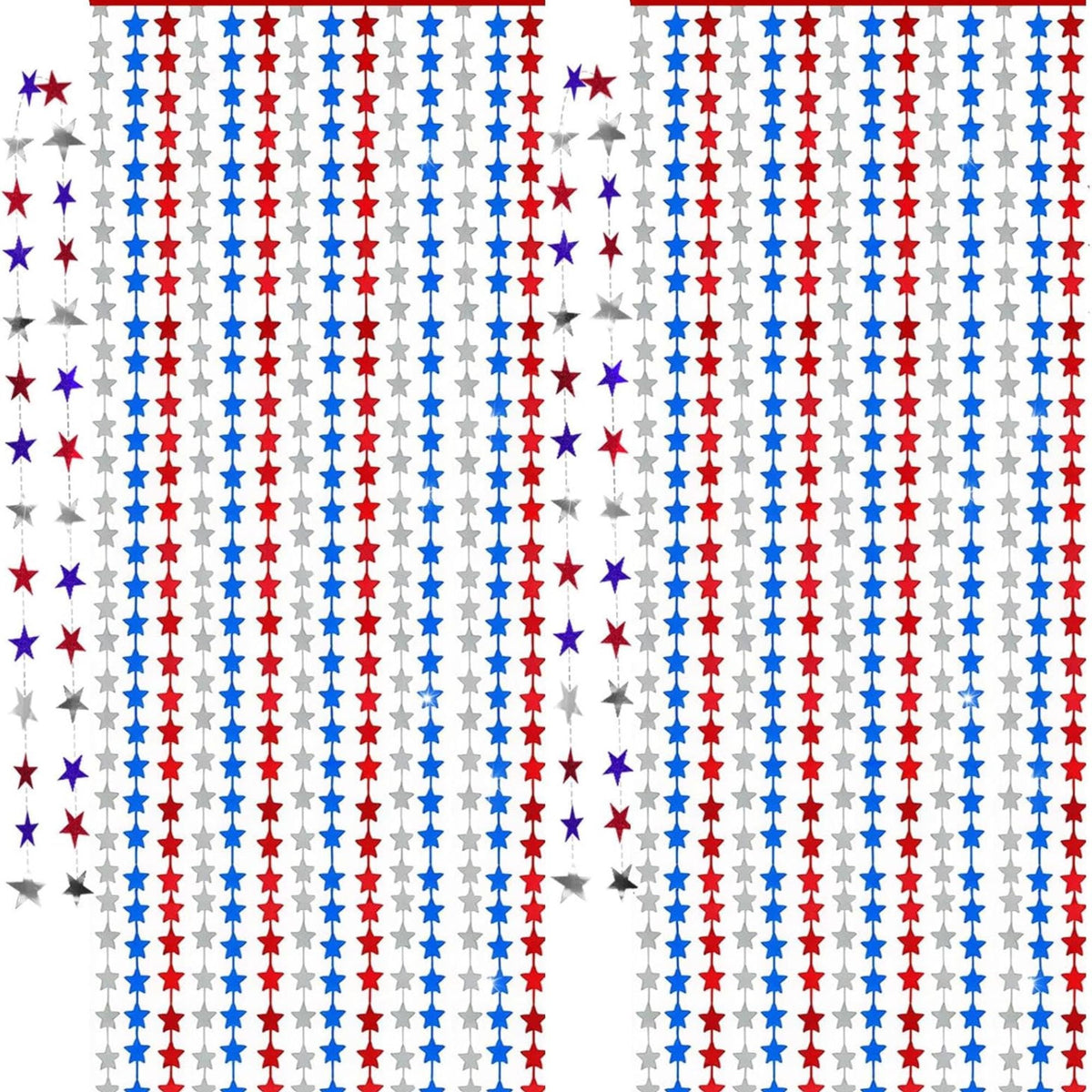 Patriotic Tassel Curtain and Garland Set for Fourth of July Party Decor