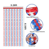 Patriotic Tassel Curtain and Garland Set for Fourth of July Party Decor