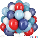 60 Piece Red Blue White Balloons Set for Patriotic Party Decorations
