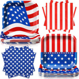 72 Piece Patriotic Plates and Napkins Set for Party Table Decorations