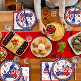 72 Piece Patriotic Tableware Set Plates Napkins Forks for Party Décor