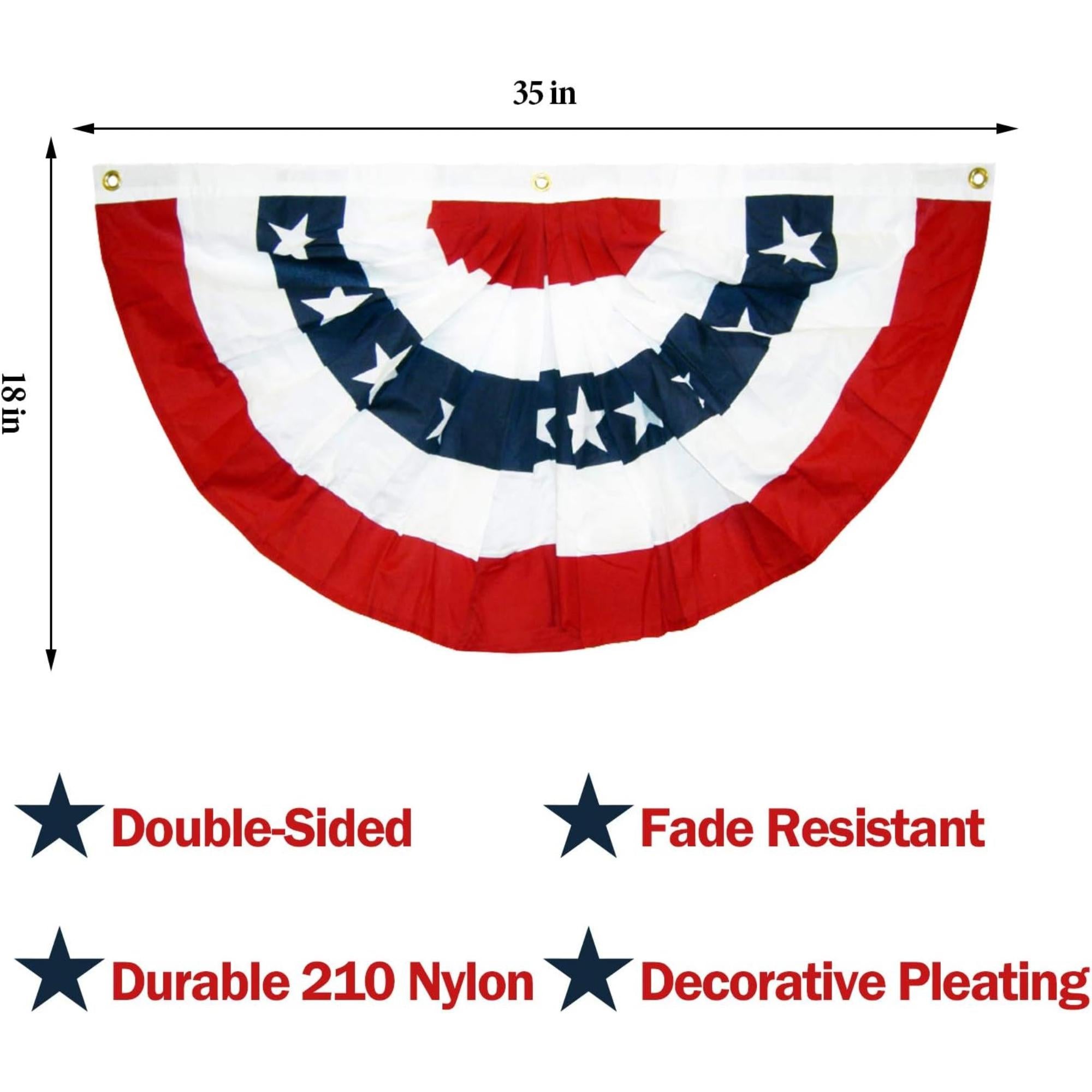 4 Pack Patriotic Pleated Fan Flag Bunting Banner for Party Décor
