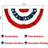 4 Pack Patriotic Pleated Fan Flag Bunting Banner for Party Décor