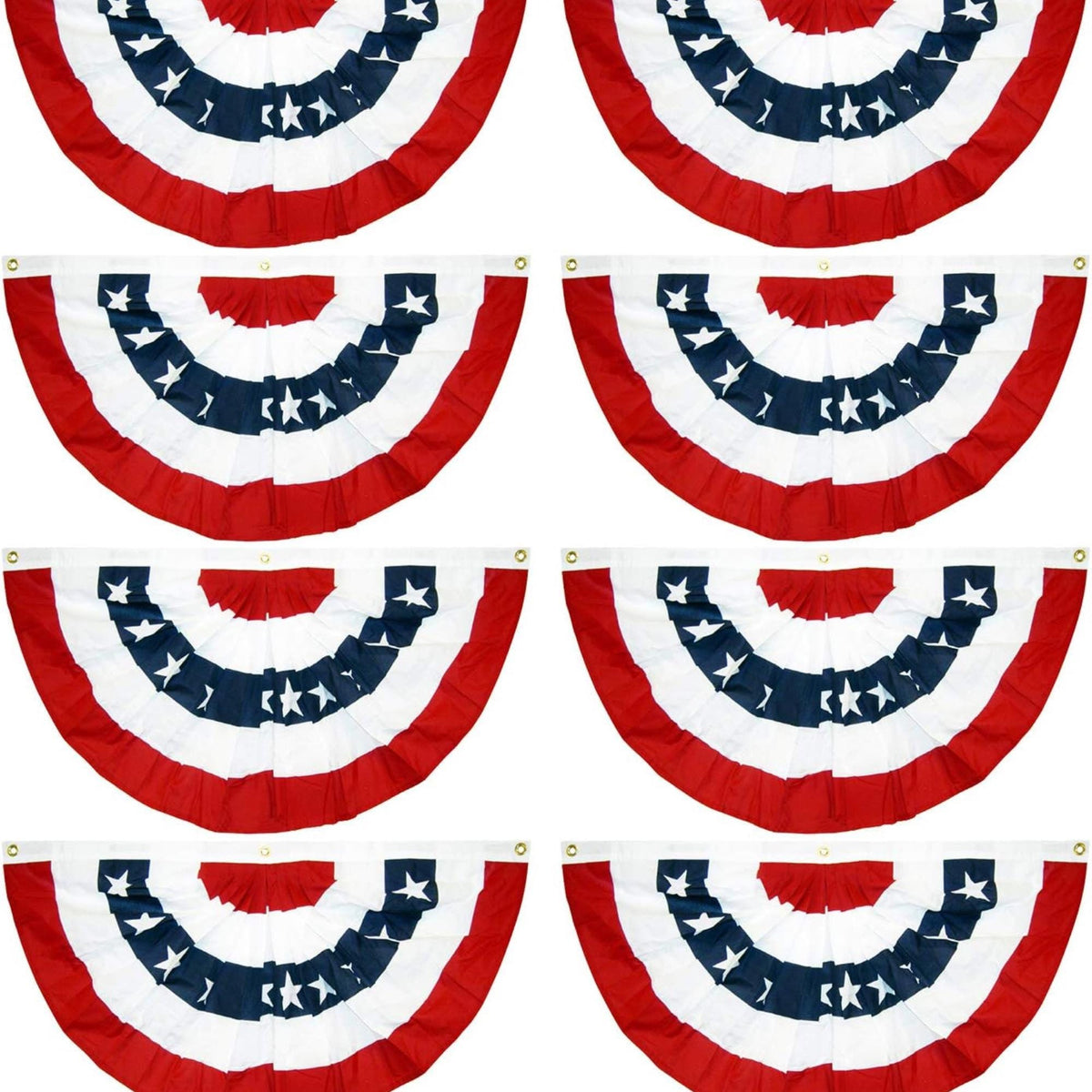 8 Pack Patriotic Pleated Fan Flag Bunting Banner for Party Décor
