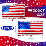 12 Piece American Flag Foil Balloons for Patriotic Party Decorations