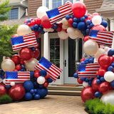 12 Piece American Flag Foil Balloons for Patriotic Party Decorations