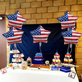 10 Piece Patriotic Star Foil Balloons Set for Party Decorations