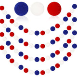4 Pack Patriotic Pom Pom Garland with Red White Blue Felt Balls