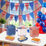 100 Pack Patriotic Paper Food Trays Disposable Serving Plates Bulk