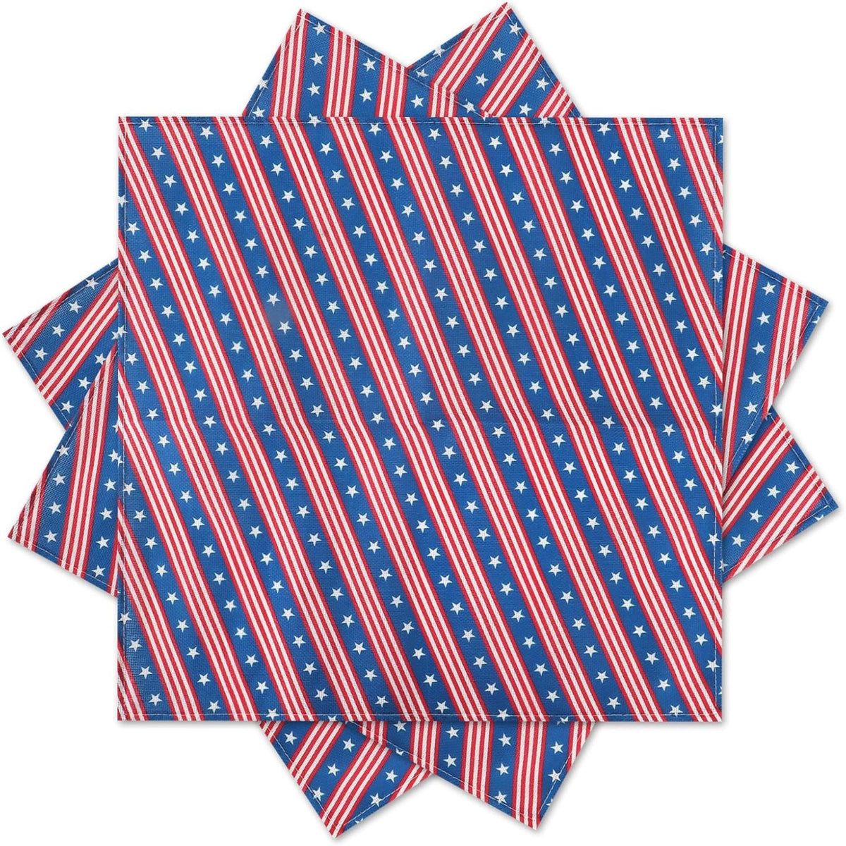 4 Piece Patriotic Cloth Napkins Set Washable 18 Inch Table Décor