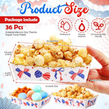 36 Piece Patriotic Paper Food Trays and Snack Boats for Party