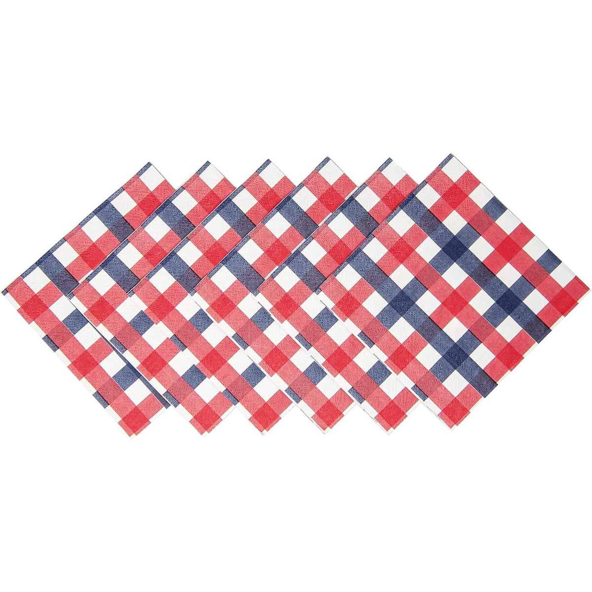 50 Pack Patriotic Cocktail Napkins 5x5 Inch Red White Blue Design
