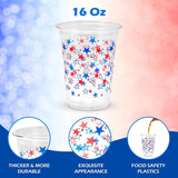 100 Pack Patriotic Plastic Cups 16 oz American Flag Party Cups