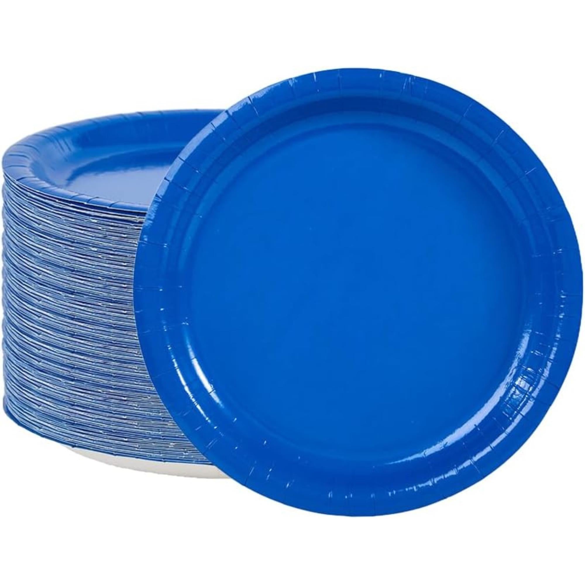 50 Pack Royal Blue Paper Dessert Plates 7 Inch Disposable Party Plates