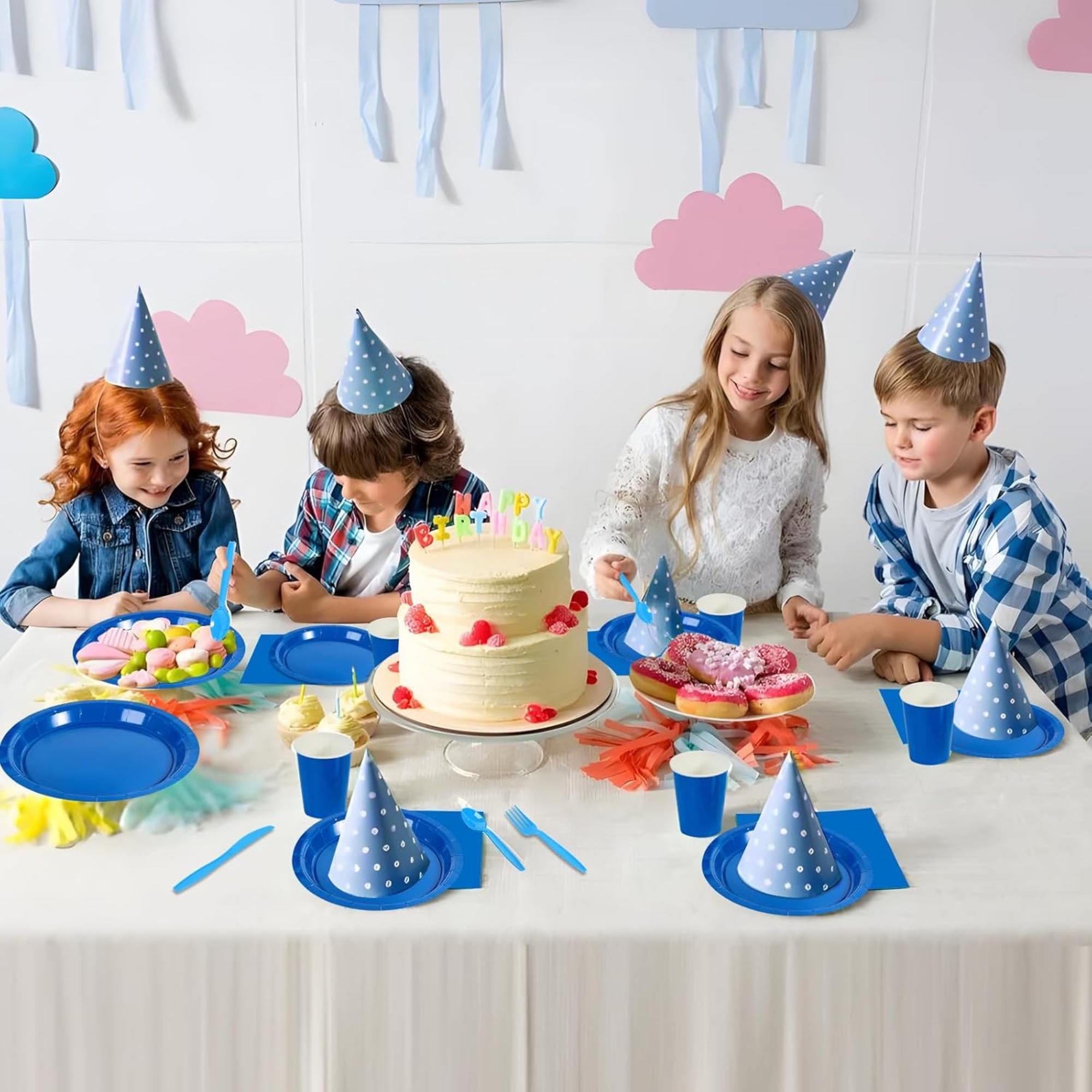 50 Pack Royal Blue Paper Dessert Plates 7 Inch Disposable Party Plates