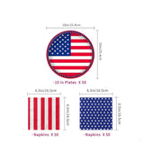 Patriotic Party Tableware Set Plates and Napkins Serves 50