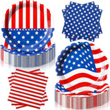 96 Piece Patriotic Tableware Set Plates and Napkins for 48 Guests