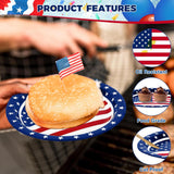 50 Set Patriotic Plates and Napkins 9 Inch Disposable Party Tableware