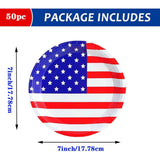 50 Pack Patriotic Paper Plates 7 Inch American Flag Party Plates